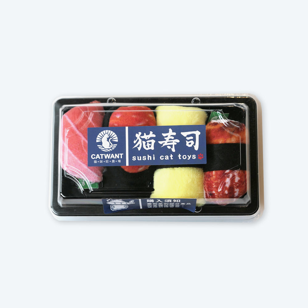 Sushi Cat Toys Filled with Catnip / Silvervine(4pcs)|貓薄荷/木天蓼填充 貓壽司(4入)