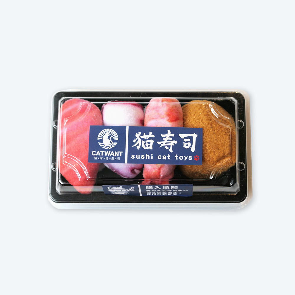 Sushi Cat Toys Filled with Catnip / Silvervine(4pcs)|貓薄荷/木天蓼填充 貓壽司(4入)