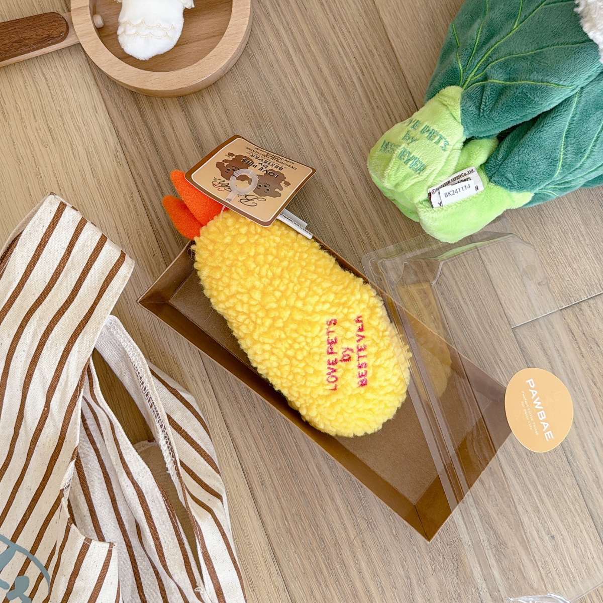 BESTEVER|Shrimp Tempura Plush Dog Toy