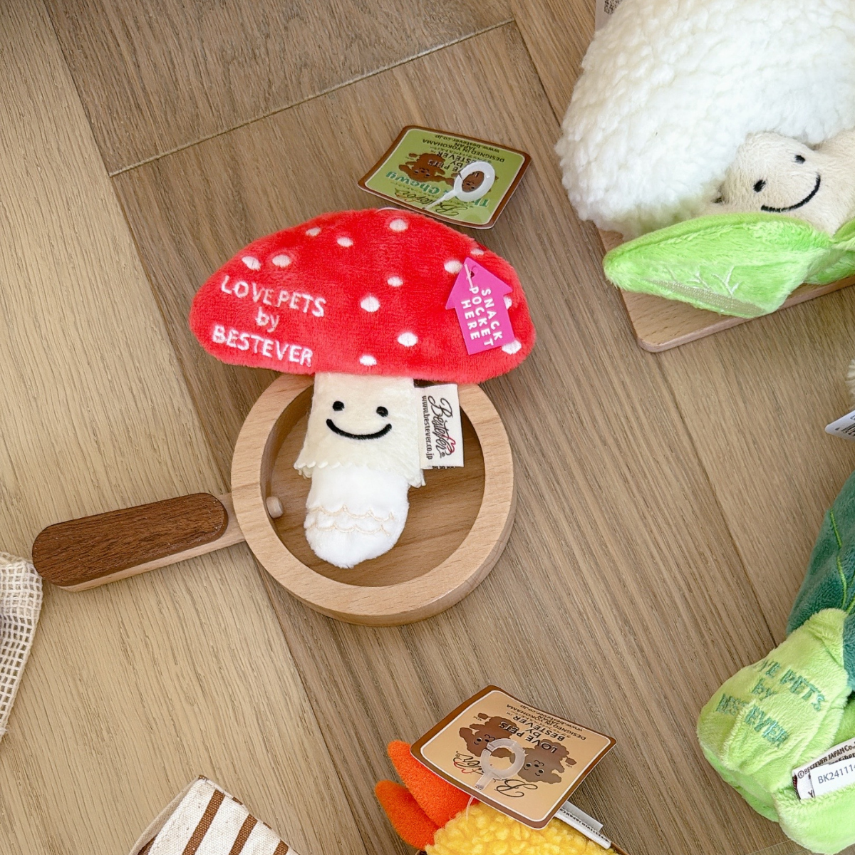 BESTEVER｜Mushrooms Plush Dog Toy