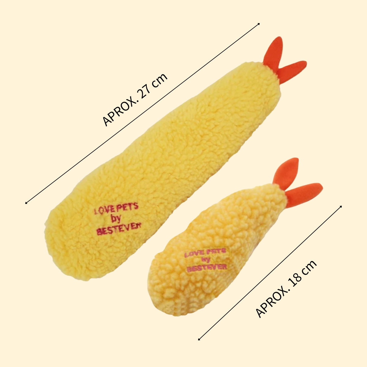 Plush Dog Toy｜Shrimp Tempura (2 size)
