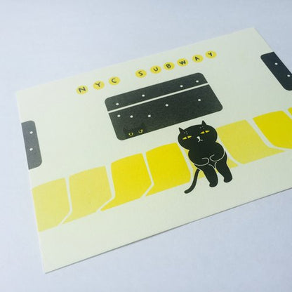 Bad Kitty in Subway Postcard｜壞貓咪搭地鐵 明信片