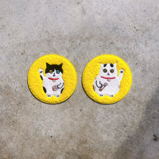 Lucky Cat Coaster (Set of 2)  | 招財貓黃黃杯墊（2入）